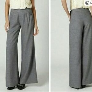Anthropologie Elevenses Wide Leg Trousers Pleaned Front Wool Blend Women Size 4
